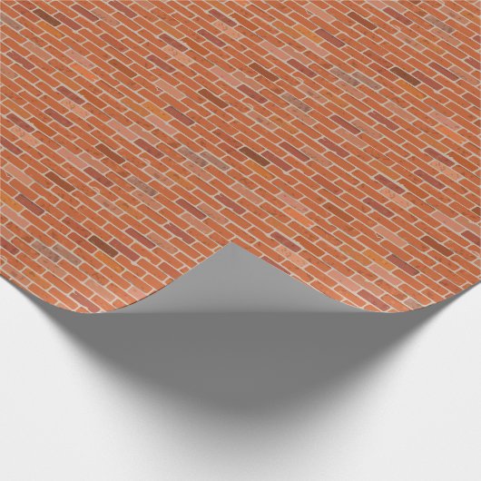 Red Brick Stone Wall Pattern Birthday of Kerstmis Cadeaupapier (Hoek)