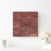 Red Brick Urban Modern Vierkante Klok (Huis)