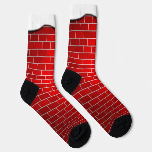 Red Brick w Snow Drift Kerstmis Sokken (Rechts)