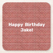 Red Brick Wall aangepast Kartonnen Onderzetters (Voorkant)