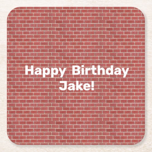 Red Brick Wall aangepast Kartonnen Onderzetters (Voorkant)