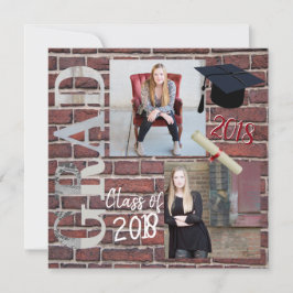 Red Brick Wall Foto - Afstuderen Kaart