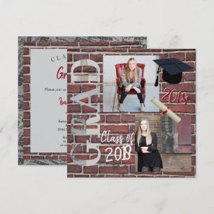 Red Brick Wall Foto - Afstuderen Kaart