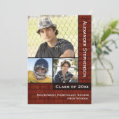 Red Brick Wall Foto Afstuderen Kaart (Staand voorkant)