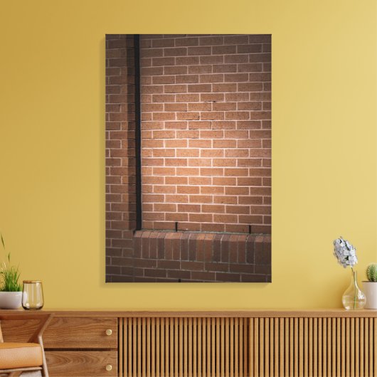 Red Brick Wall gestructureerd Canvas Afdruk (Insitu (Woonkamer))