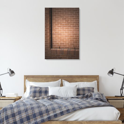 Red Brick Wall gestructureerd Canvas Afdruk (Insitu (Slaapkamer))