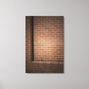 Red Brick Wall gestructureerd Canvas Afdruk