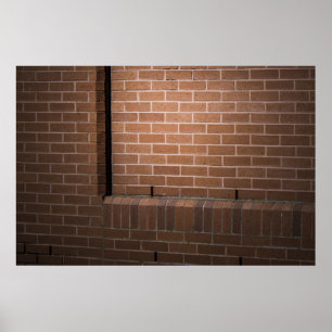 Red Brick Wall gestructureerd Poster