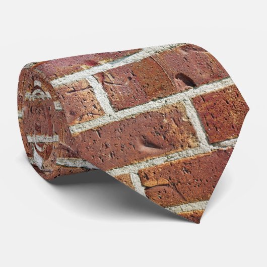 Red Brick Wall Necktie Stropdas (Opgerold)