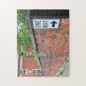 Red Brick Wall & One Way Sign Legpuzzel (Verticaal)