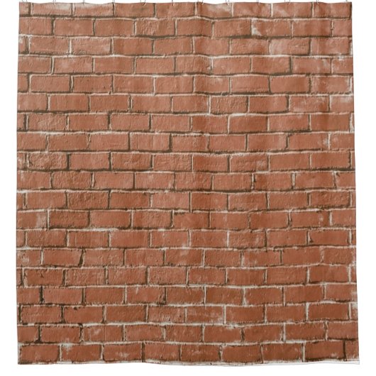 Red Brick Wall Rustic Douchegordijn (Voorkant)