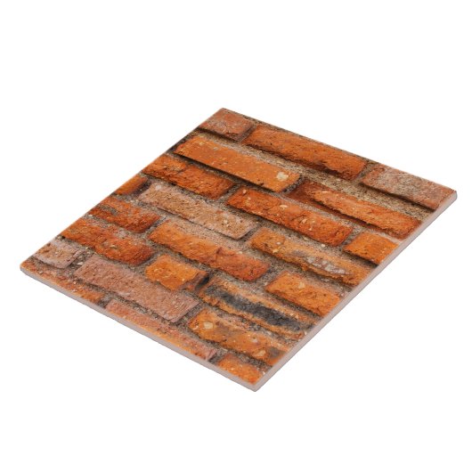 Red Brick Wall Tegeltje (Zijkant)