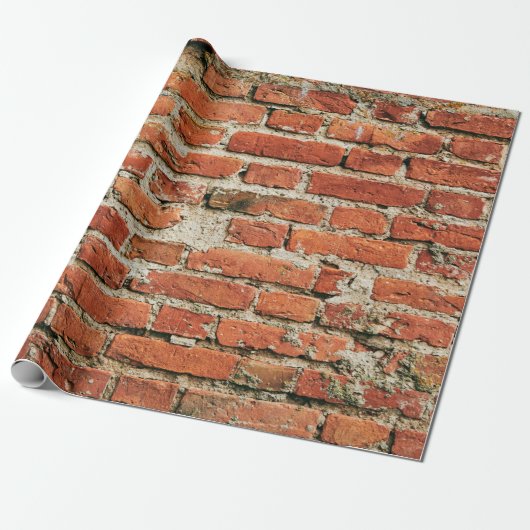 Red brick wall texture grunge background. Abstract Cadeaupapier (Uitgerold)