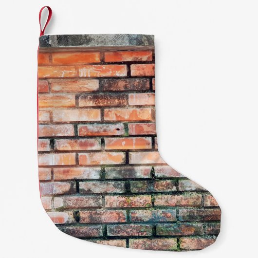 Red brick wall with stainsabstract,aged,architectu kleine kerstsok (Voorkant)