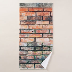 Red brick wall with stainsabstract, aged,archittu badhanddoek
