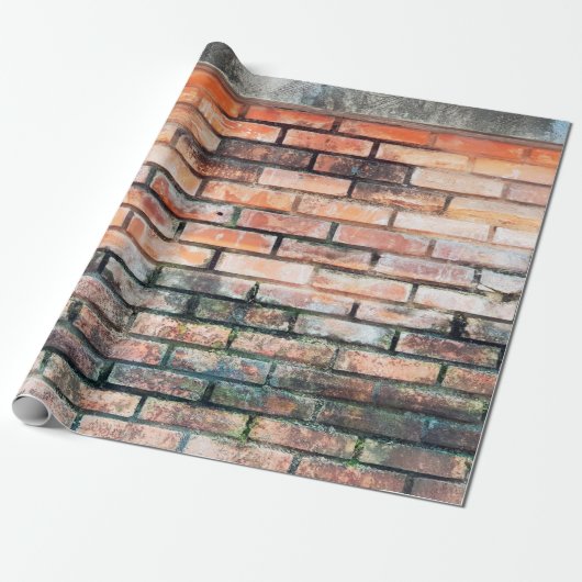 Red brick wall with stainsabstract, aged,archittu cadeaupapier (Uitgerold)