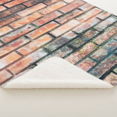 Red brick wall with stainsabstract, aged,archittu sherpa deken (3/4)
