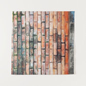 Red brick wall with stainsabstract, aged,archittu wandkleed (Voorkant (horizontaal))