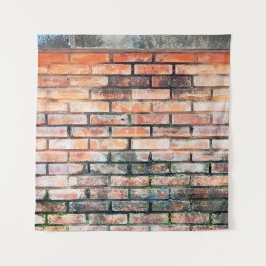 Red brick wall with stainsabstract, aged,archittu wandkleed (Voorkant)