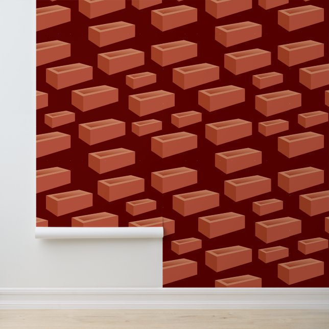 Red Bricks Brickwork Patterned Behang (Applicatie)