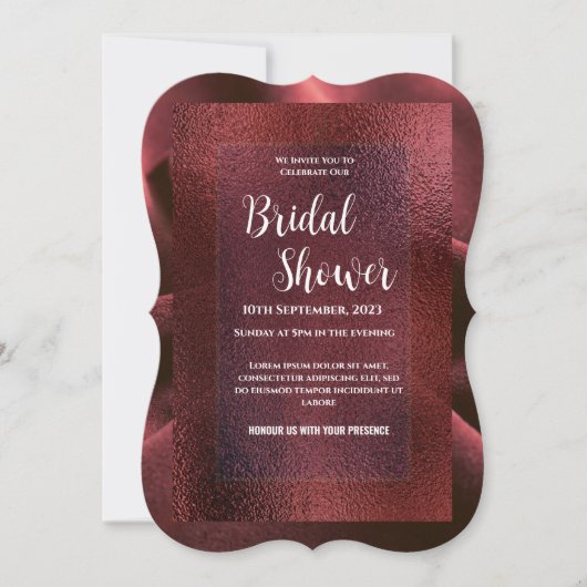 Red Bridal Shower-uitnodiging Kaart (Voorkant)