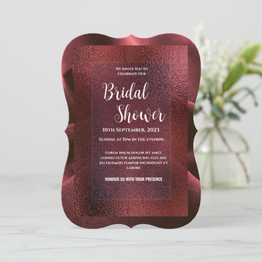 Red Bridal Shower-uitnodiging Kaart (Staand voorkant)