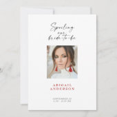 Red Bride Photo Vrijgezellenfeest Kaart (Voorkant)