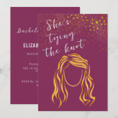 Red Bride to be Girl Bachelorette Party Invitation Kaart (Voorkant / Achterkant)