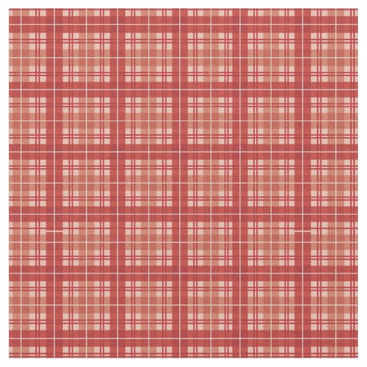 Red Bright Gingham Plaid Tartan Stof (Close Up)