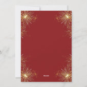 Red Bright Sparking Happy Nieuwjaarsfoto Feestdagenkaart (Achterkant)