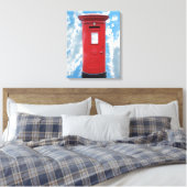 Red British Post box Canvas Afdruk (Insitu (Slaapkamer))