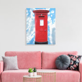 Red British Post box Canvas Afdruk (Insitu (Woonkamer))
