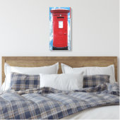 Red British Post box Canvas Afdruk (Insitu (Slaapkamer))