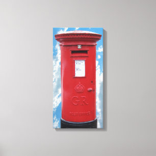 Red British Post box Canvas Afdruk
