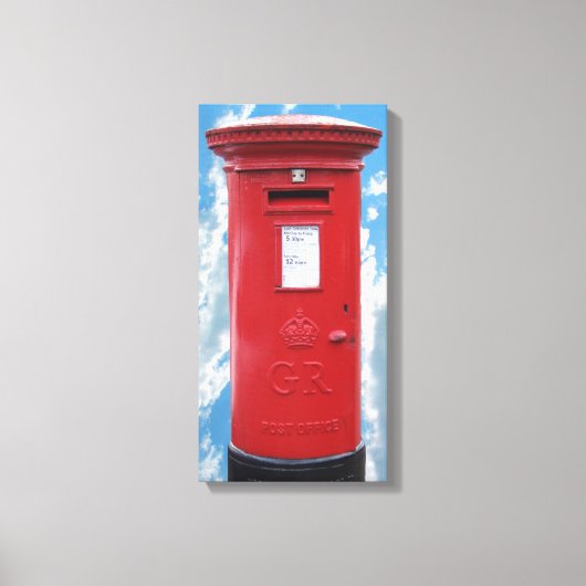 Red British Post box Canvas Afdruk (Voorkant)