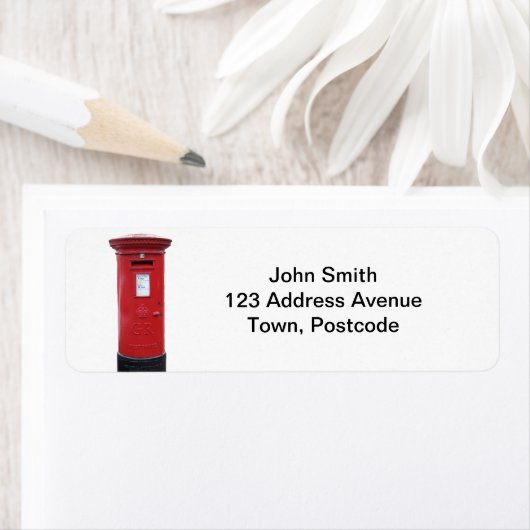 Red British Post box Etiket (Insitu)