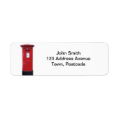 Red British Post box Etiket (Voorkant)