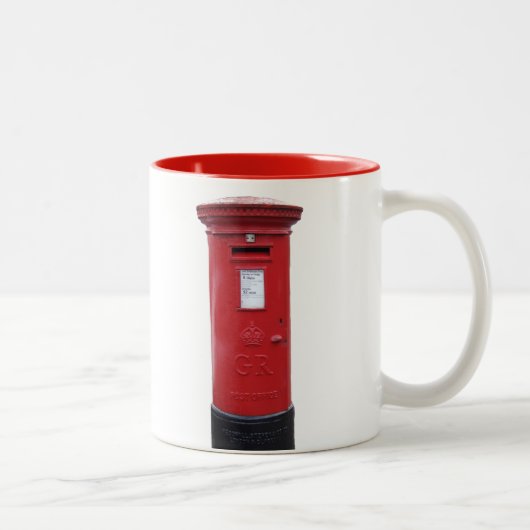 Red British Post box Tweekleurige Koffiemok (Rechts)