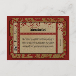  Red Broadway Old Hollywood Ticket Wedding Informatiekaartje