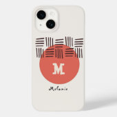 Red brown abstract aesthetic minimal Monogram Case-Mate iPhone Case (Achterkant)