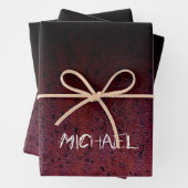 Red Brown Black Ombre Rust Metal Custom name Inpakpapier Vel (In situ)