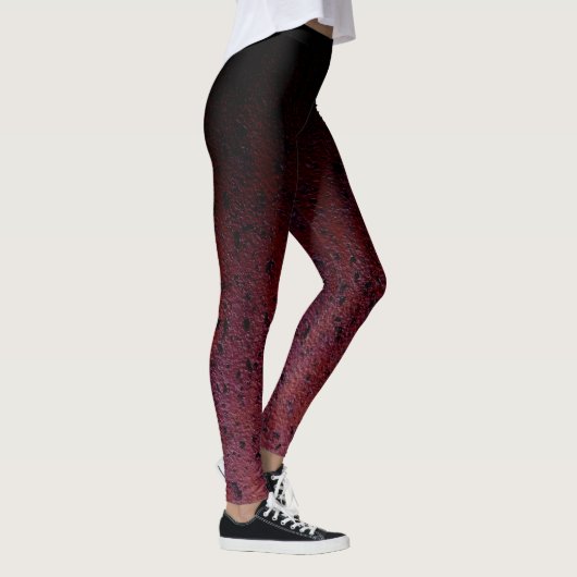 Red Brown Black Ombre Rust Metal Patina Leggings (Rechts)