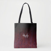 Red Brown Black Ombre Rust Metal Patina Monogram Tote Bag (Voorkant)