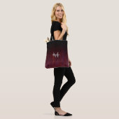 Red Brown Black Ombre Rust Metal Patina Monogram Tote Bag (Op model)