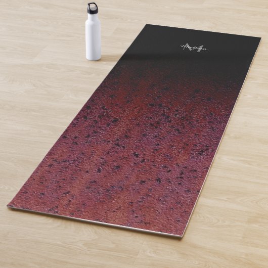 Red Brown Black Ombre Rust Metal Patina Monogram Yogamat (In situ)