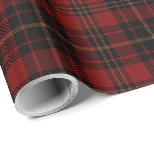 Red Brown Black Tartan Pset Scottish Pattern Cadeaupapier (Rol Hoek)