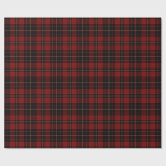 Red Brown Black Tartan Pset Scottish Pattern Cadeaupapier (Vlak)