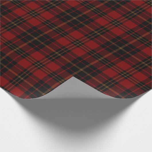 Red Brown Black Tartan Pset Scottish Pattern Cadeaupapier (Hoek)