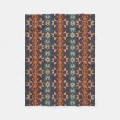 Red Brown Blauwgroen Blue Oranje Tribal Pattern Fleece Deken (Voorkant)