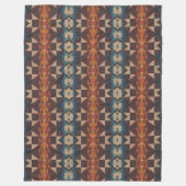 Red Brown Blauwgroen Blue Oranje Tribal Pattern Fleece Deken (Voorkant)
